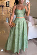 Heididress Embroidery Crop Cami Top and Elastic Waist Swing Maxi Skirt Set
