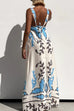 Heididress Square Neck Tie Knot Backless Printed Maxi Cami Dress