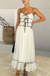 Heididress Frill Trim Tie Bow Swing Maxi Cami Dress