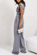 Heididress Ruched Asymmetrical Top and Wide Leg Pants Set