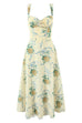 Heididress Lace Trim Drawstring Floral Print Midi Cami Dress