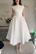 Heididress Cap Sleeves Open Back Waisted Swing Midi Dress