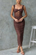 Heididress Twist Knot Cut Out Ruched Bodycon Maxi Cami Dress