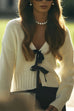 Heididress V Neck Bow Tie Front Elegant Sweater
