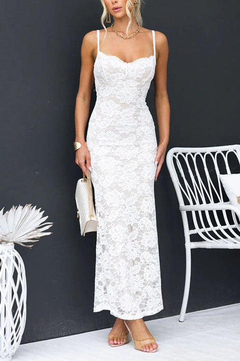 Heididress Floral Lace Bodycon Maxi Cami Dress