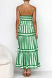 Heididress Spaghetti Strap Ruffle Tiered Color Block Striped Maxi Dress