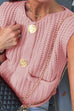 Heididress Gold Buttons Pocketed Chunky Sweater Vest