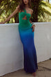 Heididress One Shoulder Cut Out Gradient Bodycon Maxi Dress