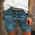 Heididress Elastic Waist Buttons Skinny Camo Shorts