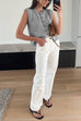 Heididress Crewneck Sleeveless Button Down Knitting Top