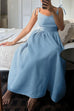 Heididress Tie Shoulder Backless Waisted Swing Maxi Cami Dress