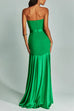 Heididress Mesh V Neck Strapless Splice Flare Maxi Party Dress