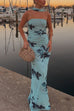 Heididress Strapless Tube Floral Print Bodycon Maxi Dress