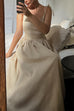 Heididress Tie Shoulder Backless Waisted Swing Maxi Cami Dress