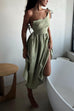 Heididress Tie Shoulder Backless Waisted Swing Maxi Cami Dress