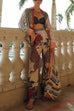 Heididress Long Sleeves Button Down Shirt Elastic Waist Wide Leg Pants Leopard Set
