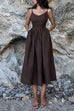 Heididress Tie Shoulder Backless Waisted Swing Maxi Cami Dress