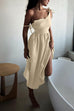 Heididress Tie Shoulder Backless Waisted Swing Maxi Cami Dress