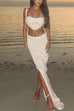 Heididress Side Slit Knit Bodycon Maxi Skirt