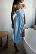 Heididress Tie Shoulder Backless Waisted Swing Maxi Cami Dress