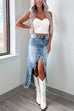 Heididress Frayed High Low Hem Distressed Maxi Skirt