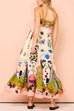 Heididress Spaghetti Strap High Waist Unique Print Maxi Swing Dress