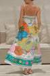 Heididress Spaghetti Strap High Waist Tropic Print Maxi Holiday Dress