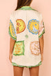 Heididress Resort Print Rolled Up Sleeves Blouse Shirt and Pocketed Shorts Set