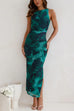 Heididress Sleeveless Side Slit Printed Bodycon Midi Dress