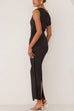 Heididress Asymmetric Shoulder Back Slit Waisted Maxi Dress