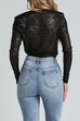 Heididress Wrap Deep V Neck Long Sleeves Sequin Bodysuit
