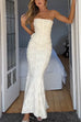 Heididress Embroidered Strapless Corset and Bodycon Maxi Mermaid Skirt Set