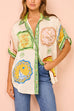 Heididress Resort Print Rolled Up Sleeves Blouse Shirt and Pocketed Shorts Set