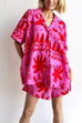 Heididress Side Split Button Down Shirt Elastic Waist Shorts Printed Summer Set