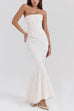 Heididress Embroidered Strapless Corset and Bodycon Maxi Mermaid Skirt Set