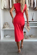 Heididress Crewneck Sleeveless Slit Bodycon Midi Dress