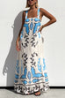 Heididress Square Neck Tie Knot Backless Printed Maxi Cami Dress