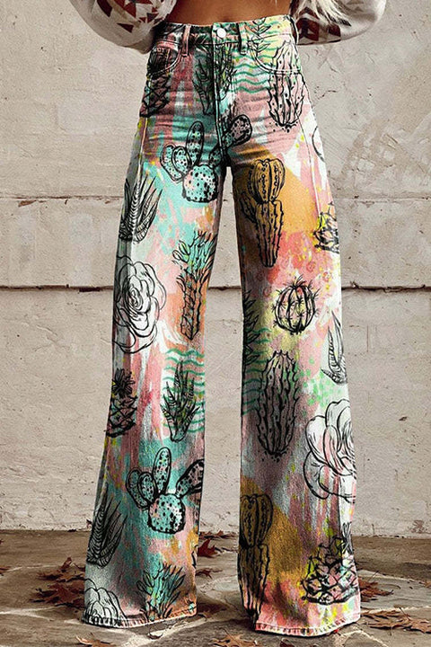 Heididress High Waist Unique Print Wide Leg Pants