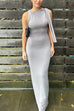 Heididress Elegant Sleeveless Tie Shoulder Bodycon Maxi Dress
