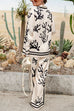 Heididress Long Sleeves Button Up Reef Print Satin Shirt