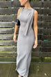 Heididress Elegant Sleeveless Tie Shoulder Bodycon Maxi Dress