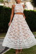Heididress Palm Trees Embroidery Pocketed Swing Maxi Skirt