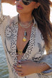 Heididress Collared V Neck Shirt and Side Slit Shorts Vitamin Sea Print Set