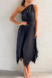 Heididress One Shoulder Sleeveless Waisted Swing Dress