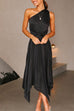 Heididress One Shoulder Sleeveless Waisted Swing Dress