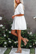 Heididress Solid Half Sleeve Ruched Babydoll Dress