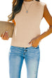 Heididress Mockneck Sleeveless Solid Knit Top