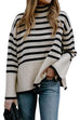 Heididress Turtleneck Side Split Striped Sweater