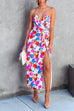 Heididress Off Shoulder Twist Waist High Slit Floral Dress