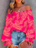 Heididress Off Shoulder Long Sleeve Printed Pullover Top
